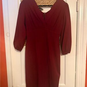 Bawdy Wiggle Dress in Burgundy - Vixen by Micheline Pitt
